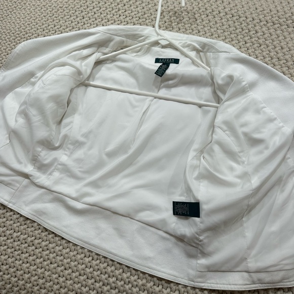 SZ 4 - Ralph Lauren White Women's Moto Jacket—fully lined - Picture 6 of 12